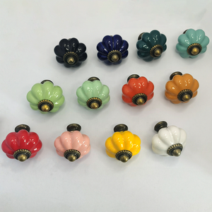XIAOFEI Vintage Cabinetry Pumpkin Drawer Handles Home Decor Single-hole Zinc Alloy &amp; Ceramic Handle <strong>Knob</strong> - Product Image 3