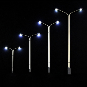 10 pièces HO <span class=keywords><strong>OO</strong></span> N échelle modèle chemin de fer LED lampadaires Miniature lampadaire de travail pour la disposition du Train, décor de jardin de maison de poupée - Product Image 4