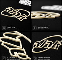 Étiquette thermocollante en silicone TPU 3D personnalisée, logo en relief, patchs découpés au laser pour vêtements