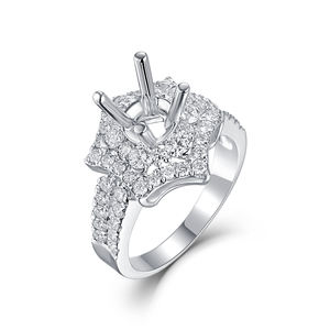 Wholesale 18K White Gold Natural Premium Quality 1-2Carat White <b>Diamond</b> <b>Jewelry</b> for Women Semi Mounting Delicate for Anniversary - Product Image 1