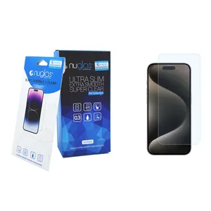 Film de verre trempé de téléphone portable protecteur d'écran de couverture complète de dureté 9H de qualité supérieure avec emballage de vente au détail pour iPhone 15 Pro Max