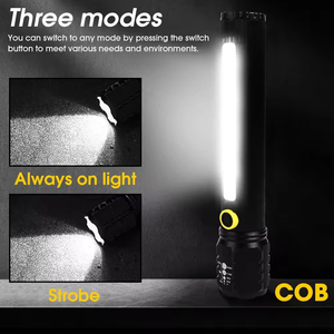 Hot New ánh sáng được xây dựng trong pin Kính thiên văn zoom COB USB có thể sạc lại hợp kim nhôm <span class=keywords><strong>Led</strong></span> Ngọn Đuốc Đèn chiến thuật đèn pin - Product Image 3