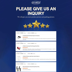 Jh-mech dù che đứng lắp ráp dễ dàng 24inch đường kính mờ bạc kết thúc mạ kẽm thép tấm ô căn cứ - Product Image 4