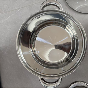 <span class=keywords><strong>Set</strong></span> di Pentole e Padelle in Acciaio Inox da 12 Pezzi, Economico, Antiaderente, per Cucina e Campeggio - Product Image 4