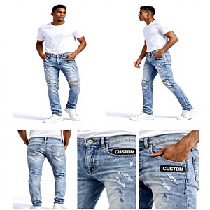 Pantalones vaqueros de mezclilla para hombre recién llegados personalizados de calidad orientada a la exportación al por mayor - Product Image 1