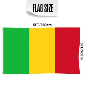 Drapeau <span class=keywords><strong>du</strong></span> Mali imprimé sur mesure, simple face, 3x5 pieds, personnalisable pour tous les drapeaux nationaux et les drapeaux d'exposition. - Product Image 2