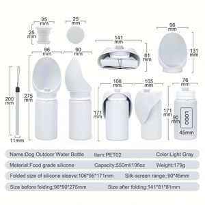 Zero Odor Silicone Pet Travel <b>Bottle</b> Soft Silicone Three Color for Pet Outside Trip - Product Image 2