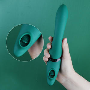 Volwassen elektrische vibrator seksspeeltjes voor vrouwen 2 in 1 tonglikkende stotende dildo vibrators seksspeeltjes leverancier - Product Image 2