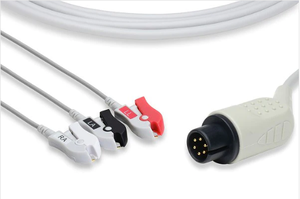 AAMI Advanced 3-Lead <span class=keywords><strong>ECG</strong></span> Cable Grabber AHA Cable compatible <span class=keywords><strong>ECG</strong></span> para Dixtal Goldway Zoll - Product Image 4