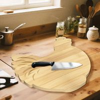 Planche à découper en bois de bambou en forme de poulet, plateau de service personnalisé pour charcuterie, planche à découper en bois