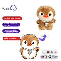 Adorable porte-clés en peluche canard moelleux, design personnalisé, pendentif animal en peluche pour accessoire de sac