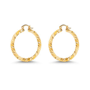 ต่างหูแบบไม่สิ้นสุดทำจากเชือกบิดเกลียวชุบทอง18K สีเงินสเตอริ่ง925 - Product Image 3