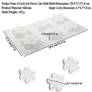 Stampo in Silicone per Mousse a 6 Petali Arcobaleno per San Valentino, Stampo per Cioccolato e Dessert a Forma di Fiore di Ciliegio - Product Image 2