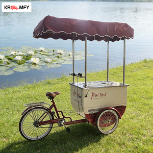 Tricycle Towable Ice Cream & Fast Food Vending <b>Cart</b> with Rust Resistant Metal Construction - Product Image 3