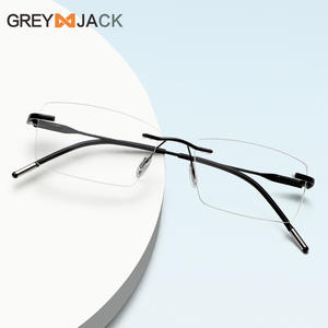 Monturas de Gafas Metálicas Sin Aro Greyjack para Hombre, Diseño Minimalista, Lentes AC, Ancho Medio, Puente Nasal Estándar, Origen Wenzhou - Product Image 4