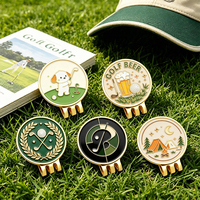 Lieferanten-Goldplattierte Magnetische Golfmarker-Hutclips für Outdoor-Freizeitaktivitäten, Bedruckte Baseball-Sonnenkappen-Metallbefestigungs-Dekorclips