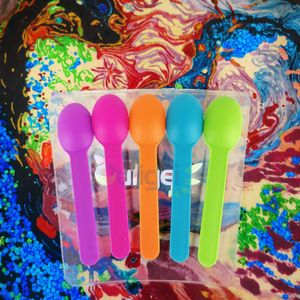 맞춤형 로고 일회용 아이스크림 스푼 생분해성 옥수수 전분 CPLA 소형 디저트 친환경 긴 손잡이 요거트 스푼 - Product Image 3