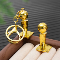 Pendentif trophée des finales NBA Lakers Warriors Bucks, porte-clés de basket-ball en métal tendance, modèle en alliage