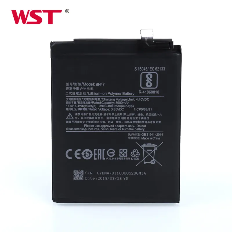 OEM service 0 cycle 4100mAh cellphone battery for Xiaomi Redmi note 4 battery