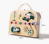 Tablero de Actividades Sensoriales Montessori con Panel de Tráfico LED - Juguete Educativo de Madera para Niños de 3 Años