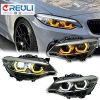 Phare LED de rechange CREULI pour BMW Série 2 F22 2014-2020, avec DRL tricolore, animation, signalisation, lentille de projecteur, haute qualité
