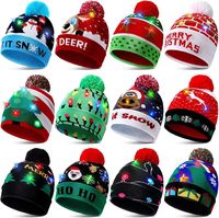 Cappello di Natale LED Luminoso, Maglione Lavorato a Maglia con Babbo Natale, Regalo per Bambini e Adulti, Berretto Invernale Caldo con Luci