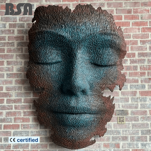 Özel <span class=keywords><strong>Modern</strong></span> soyut kadın yüz sanat heykel, bronz insan yüz heykeli duvar dekorasyon için - Product Image 1