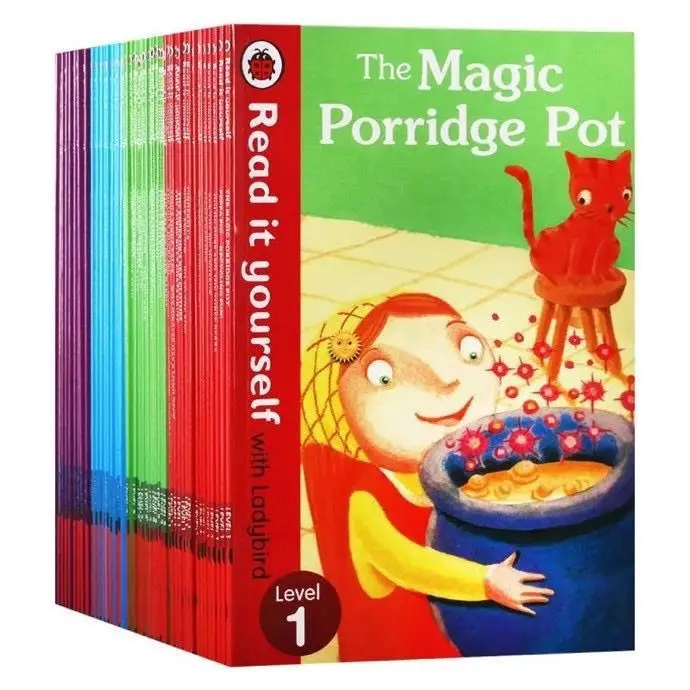 50 खंडों वाला लेडीबर्ड संग्रह, बच्चों के लिए इसे स्वयं पढ़ें अंग्रेजी सीखने की पुस्तक