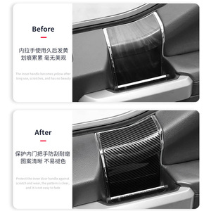Poignée de porte intérieure pour Ford F150 Raptor, finition noire en ABS texturé carbone, installation par ruban adhésif 3M, numéro de pièce IH006 - Product Image 3