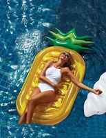 Été frais d'eau fun gonflable ananas matelas personnalisé fruits en forme de piscine flottant ananas radeau transat pour adulte