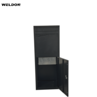 Boîte à colis noire de grande taille, boîte aux lettres verrouillable autoportante, boîte aux lettres en métal imperméable pour la livraison à domicile, villa, appartement