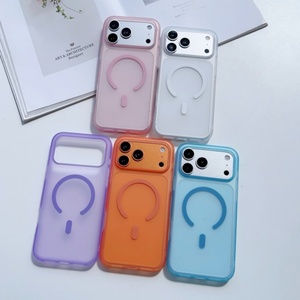 Coque de téléphone portable magnétique mate en PC rigide dépoli simple pour iPhone 17 Air 16 15 14 13 12 Pro Max, coque arrière colorée, vente en gros - Product Image 1