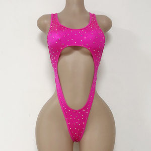 Strass di qualità esotico abbigliamento da ballo Sexy body donna un pezzo Performance Wear Club Design personalizzato all'ingrosso - Product Image 6