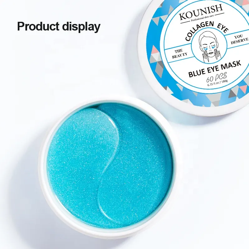 Großhandel entfernen Dunkle Kreis Natürliche Schlaf patch Blau Hydrogel gel Kristall Kollagen Augen Maske