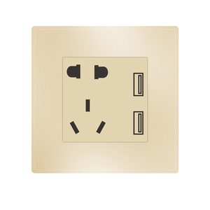 V1-WNWK-USBA/C Champaign Gold Color PC Material Universal Customized Hotel Electrical Switches and <b>Sockets</b> <b>With</b> <b>USB</b> a and Type C - Product Image 3