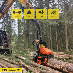 Cabezal de Cosechadora Forestal Montado en Excavadora Eléctrica XUVOL XVF-600D, Máquina Cortadora de Madera, Troncos de 600 mm de Diámetro, Timberwolves - Product Image 1