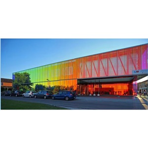 Película de Vidrio Iridiscente Holográfica Dicroica Azul Resistente para Aislamiento Térmico Decorativo en Edificios de Oficinas - Product Image 6