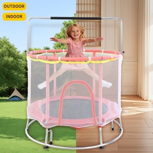 Trampoline pour enfants <span class=keywords><strong>de</strong></span> 48 pouces avec grande base ronde, barre horizontale, filet <span class=keywords><strong>de</strong></span> sécurité, trampoline <span class=keywords><strong>de</strong></span> saut intérieur/extérieur - Product Image 1