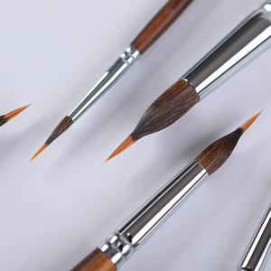 6 pièces/ensemble <span class=keywords><strong>aquarelle</strong></span> ronde Kolinsky Sable brosses personnalisé aiguille pointe en forme de réservoir gréeur brosses #4 #8 #10 #12 #14 #18 - Product Image 1
