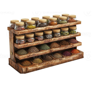 Portaspezie Girevole Doppio in Legno Ecologico, Organizzatore Lazy Susan per Cucina, Contenitore per Erbe e Barattoli di Condimenti - Product Image 2
