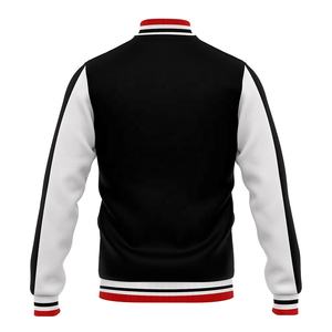 แจ็กเก็ตเบสบอลปักสีขาวและสีดำของผู้ชายว่างเปล่า - Product Image 2