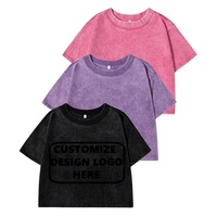Camisetas Cortas de Verano para Mujer, Ajustadas, de Alta Calidad, con Lavado Ácido, Fabricadas en Fábrica