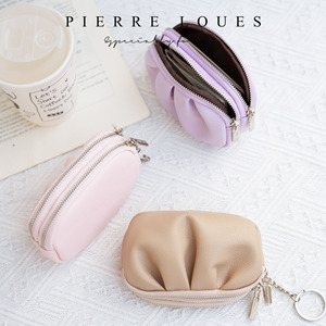 Pierre Loues Pleated Mini Coin <b>Purse</b> Pu Leather Key Earphone Lipstick Bag Portable Multifunctional Women <b>Small</b> Wallet - Product Image 3