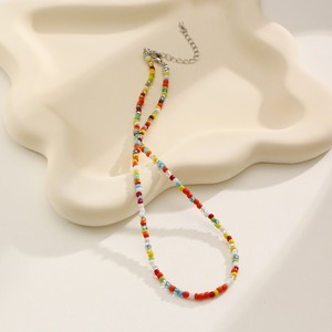Beaded <b>Necklace</b> Multi Colored Seed <b>Bead</b> 40cm Party Bohemian Style Handmade Jewelry - Product Image 3