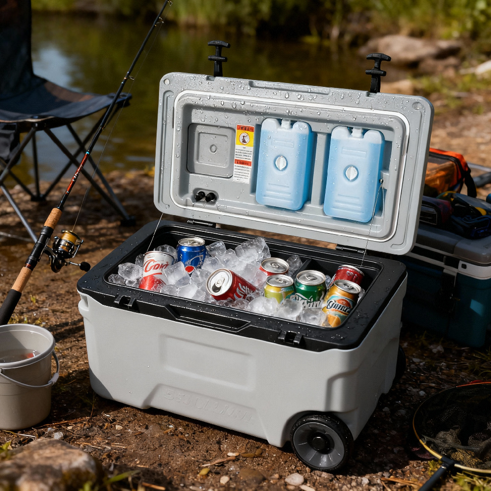 Wholesale Custom Logo 100L Waterproof Picnic Wheeled Cooler Box Insulated Ice Chest For Camping Beach Fishing