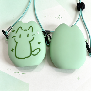 Porte-monnaie ouvert en silicone motif chat mignon avec cordon détachable, mini sac de rangement pour écouteurs, logo personnalisé, pour usage quotidien des filles, résistant à l'eau - Product Image 5
