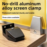 Wind-resistant Clip-on Glass Holder Office Desk Side Panels Partitions Screens; Aluminum Alloy Panel Clamp Buckle; Adjustable;