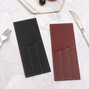 Pochette à <span class=keywords><strong>couverts</strong></span> élégante en similicuir, pochette à 3 fentes pour couteau et fourchette, pochette pour la cuisine et la vaisselle décorative - Product Image 5