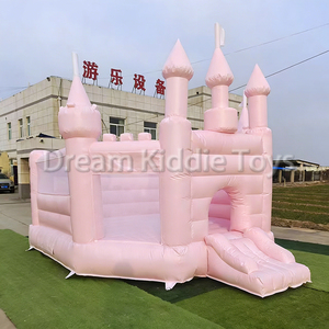 Castillo Inflable Rosa, Inflables Blancos Grandes para Niños, Casa de Brinco Inflable al Aire Libre con Tobogán para Niños - Product Image 3