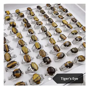 Bagues Colorées - Agate, Cristal, Jaspe (Nat./Synth.) - Grandes Taille, Designs Variés pour Usage Quotidien et Soirées Spéciales - Product Image 5